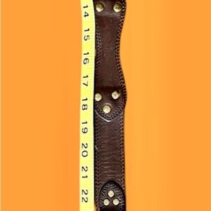 Banana Republic Dark Brown Leather Belt with Gold Buckle